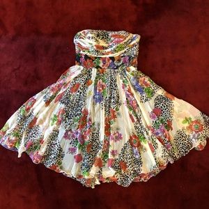 Floral Strapless dress